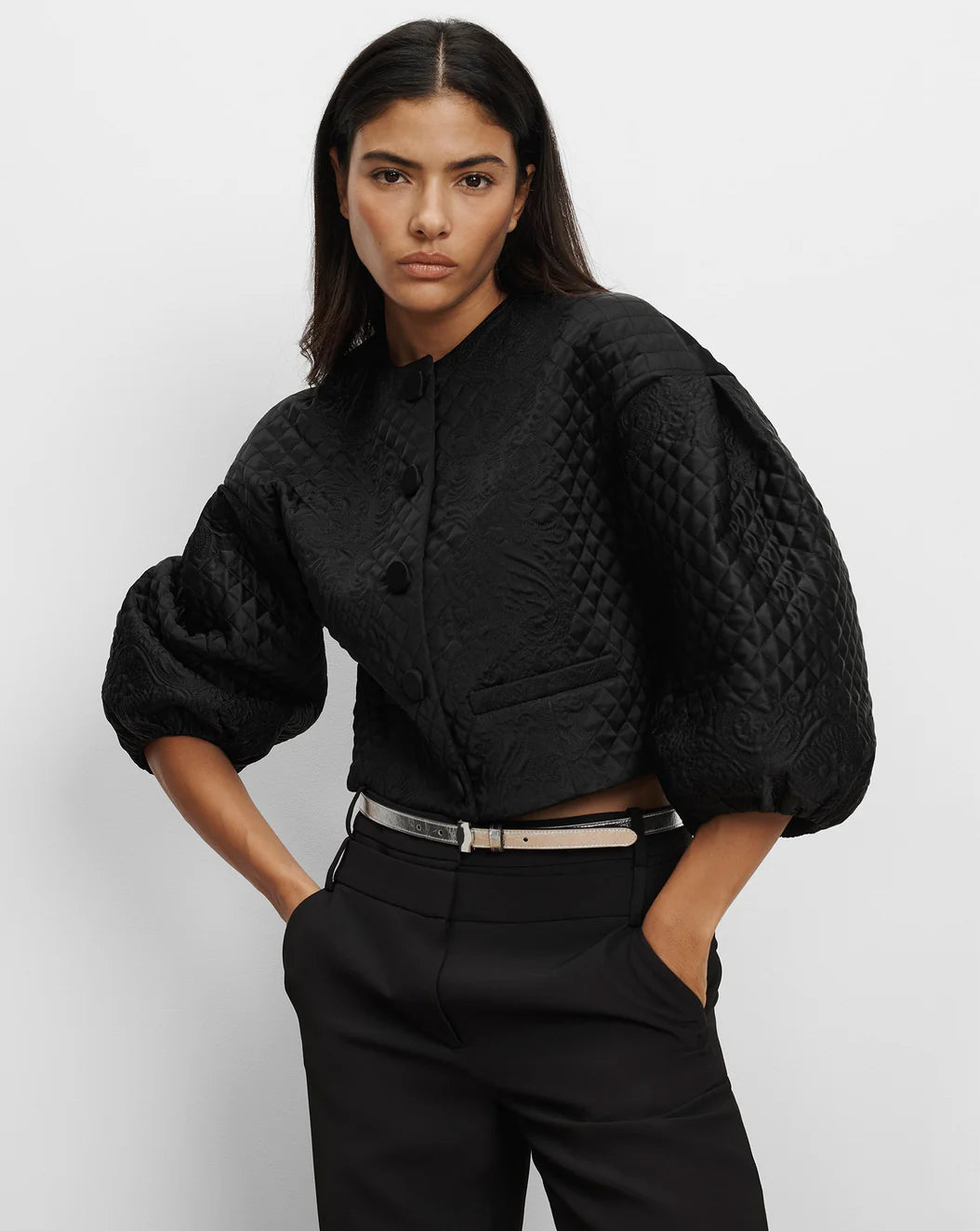VERONICA BEARD Drake Quilted Cropped Jacket
