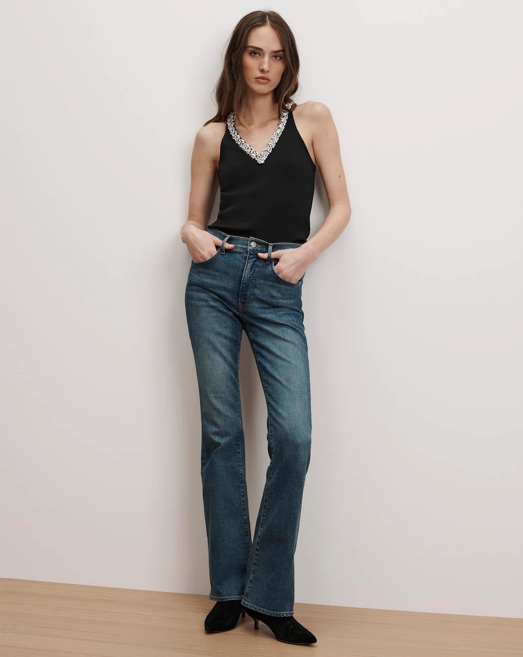 VERONICA BEARD Ayres Rhinestone Embellished Top