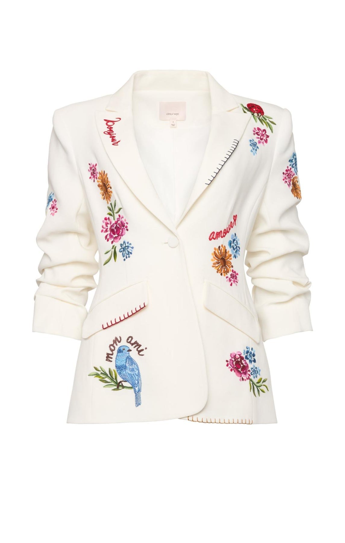 CINQ A SEPT Celeste Vine Scrunched Cheyenne Blazer
