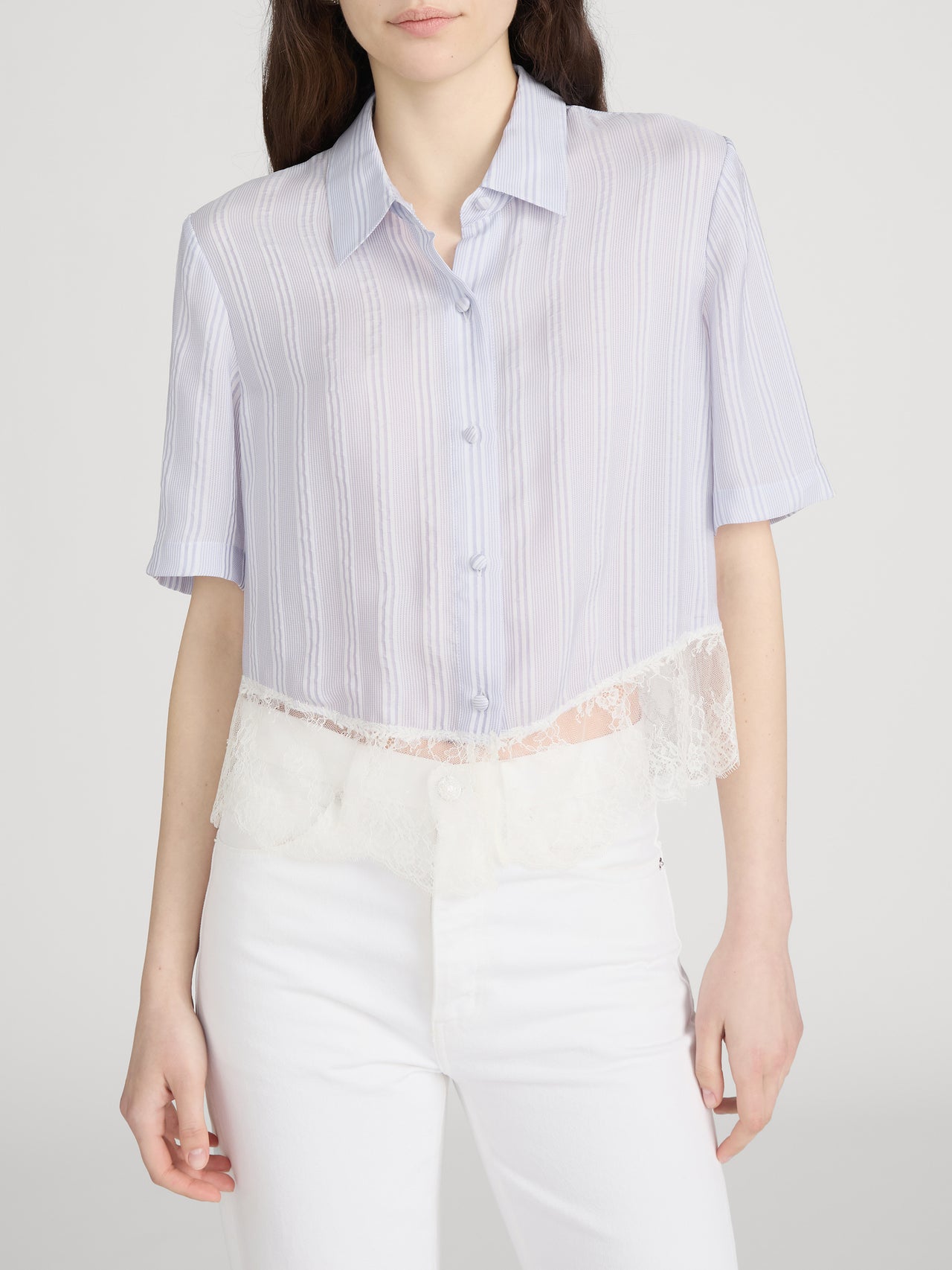 FRAME Stripe Lace Shirt