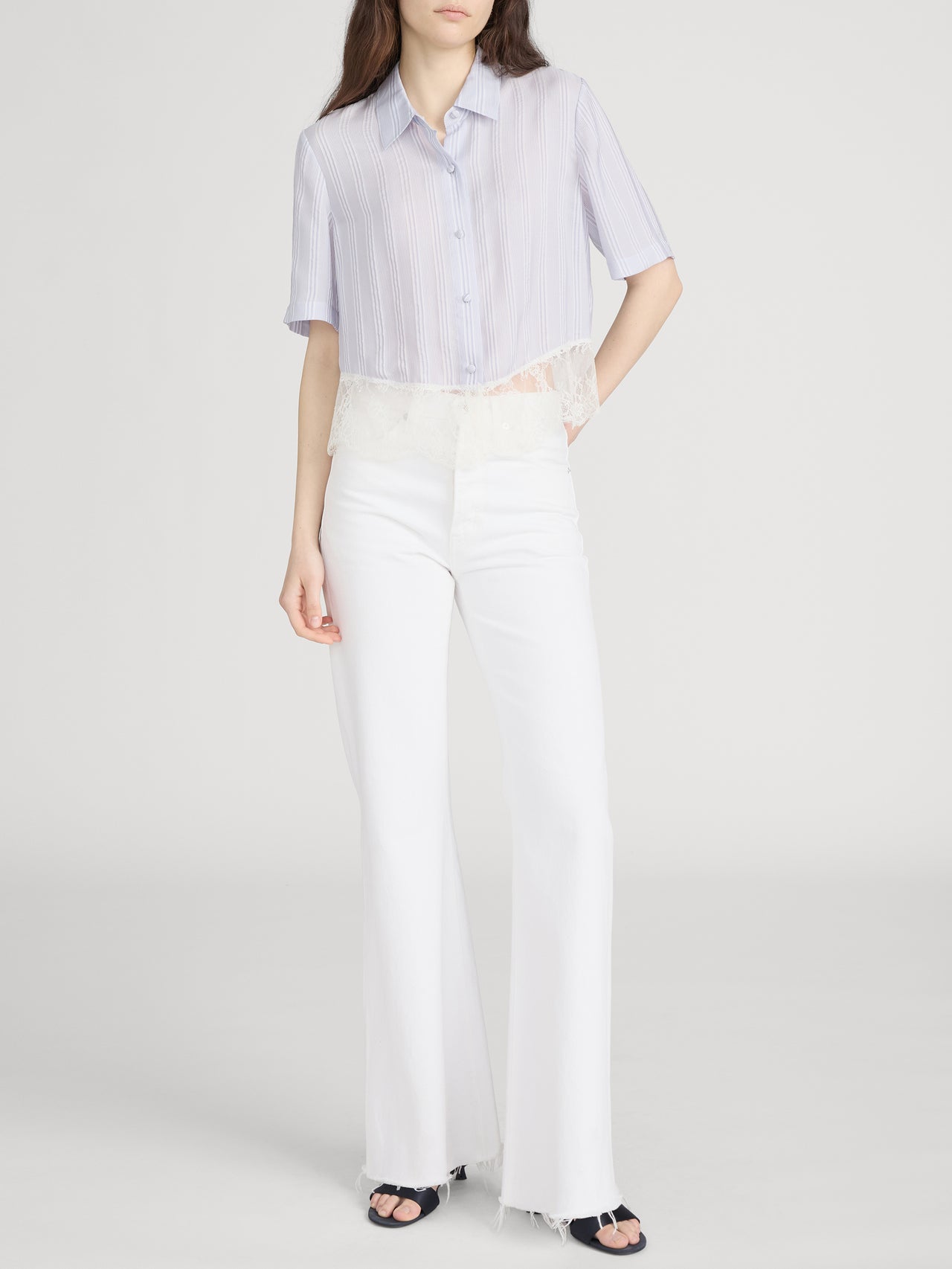 FRAME Stripe Lace Shirt