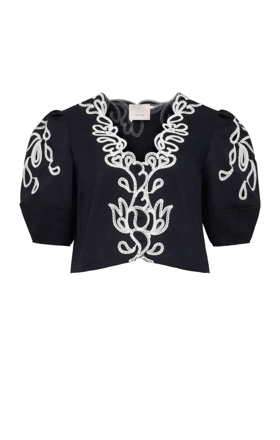 CINQ A SEPT Paisley Bloom Embroidered Bellara Top