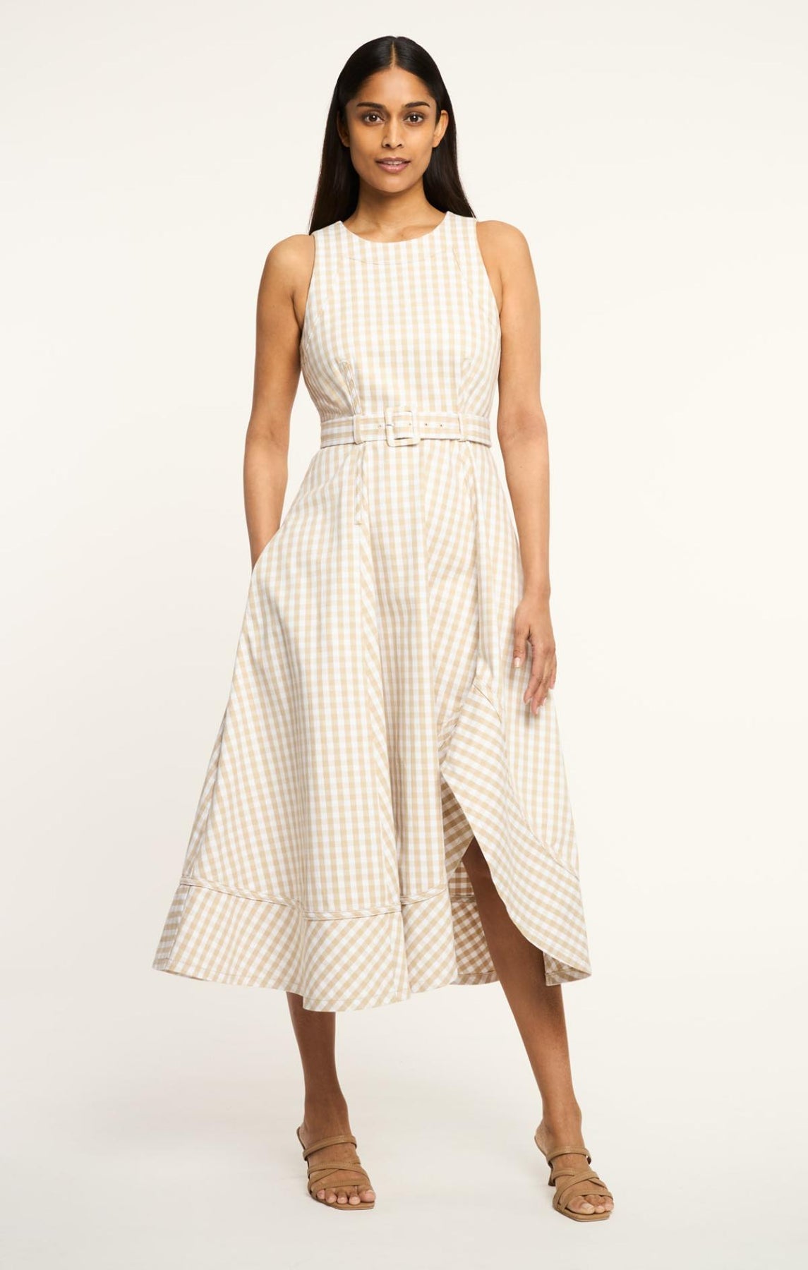 CINQ A SEPT Mini Gingham Denim Zelda Dress
