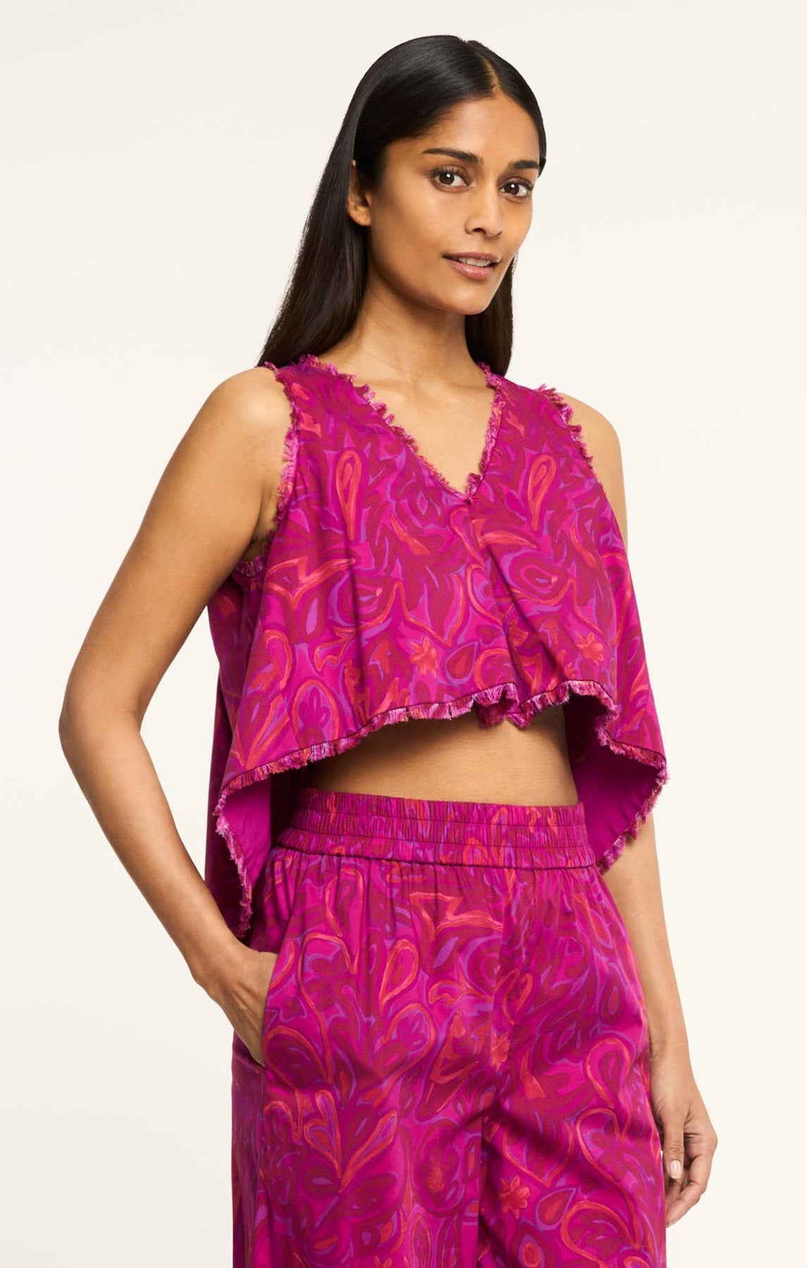 CINQ A SEPT Paisley Bloom Ibbie Top