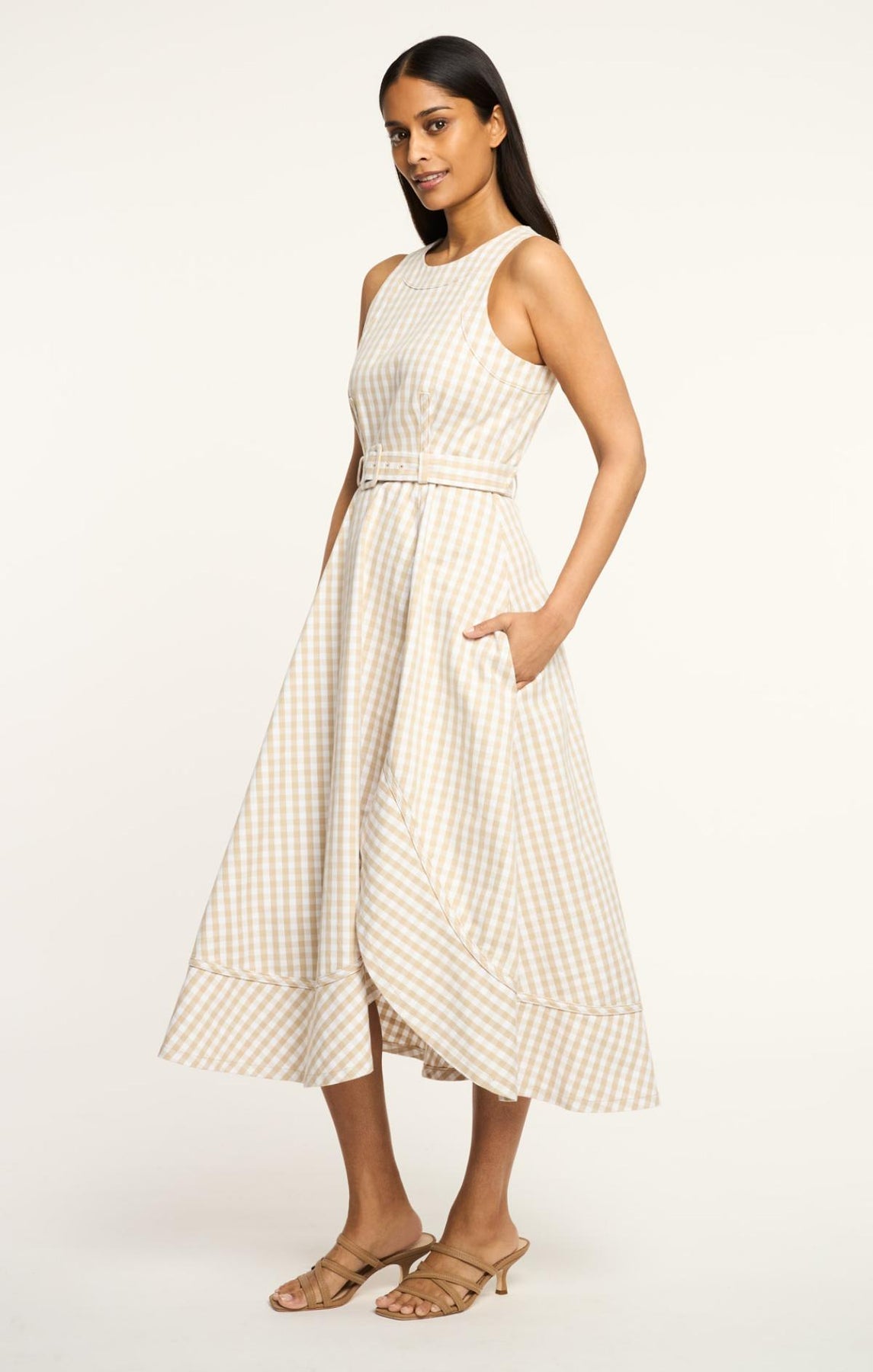 CINQ A SEPT Mini Gingham Denim Zelda Dress