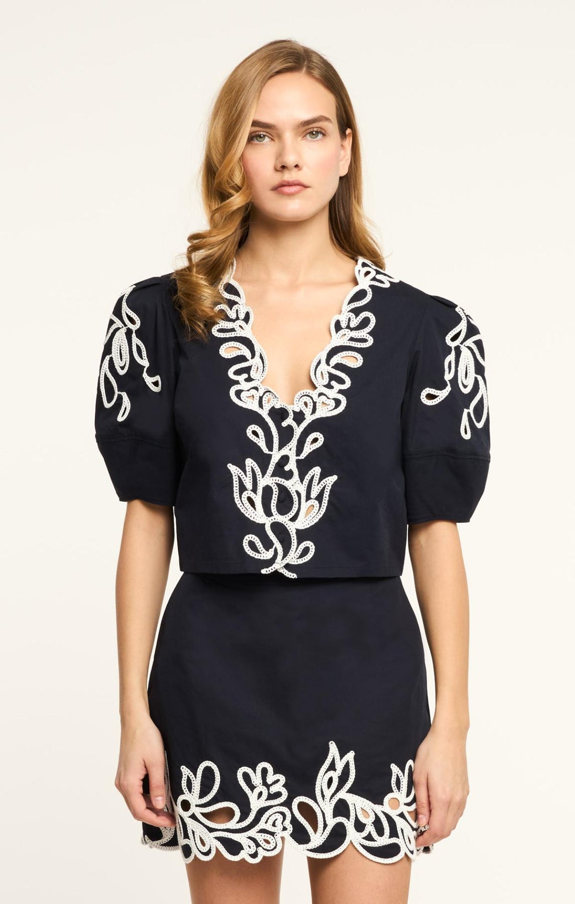 CINQ A SEPT Paisley Bloom Embroidered Bellara Top