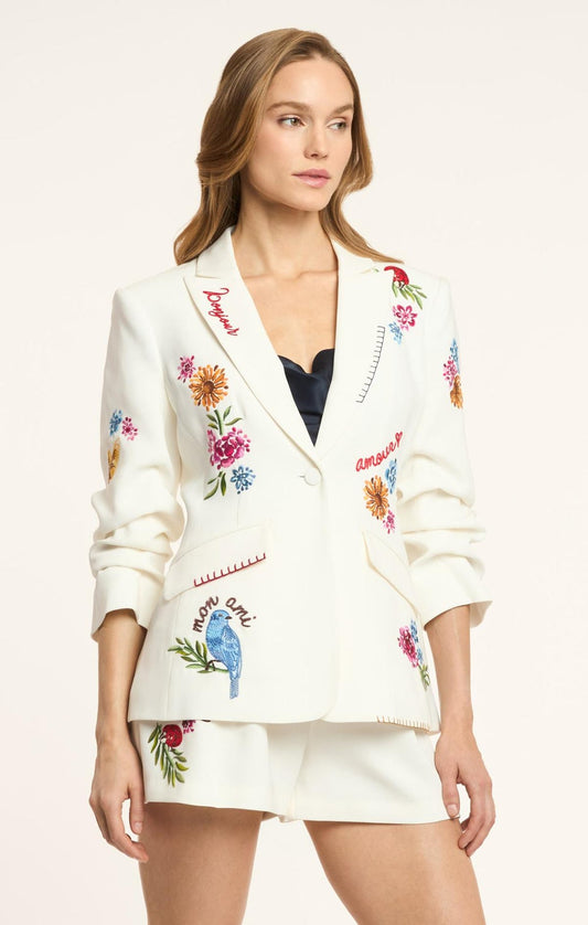 CINQ A SEPT Celeste Vine Scrunched Cheyenne Blazer