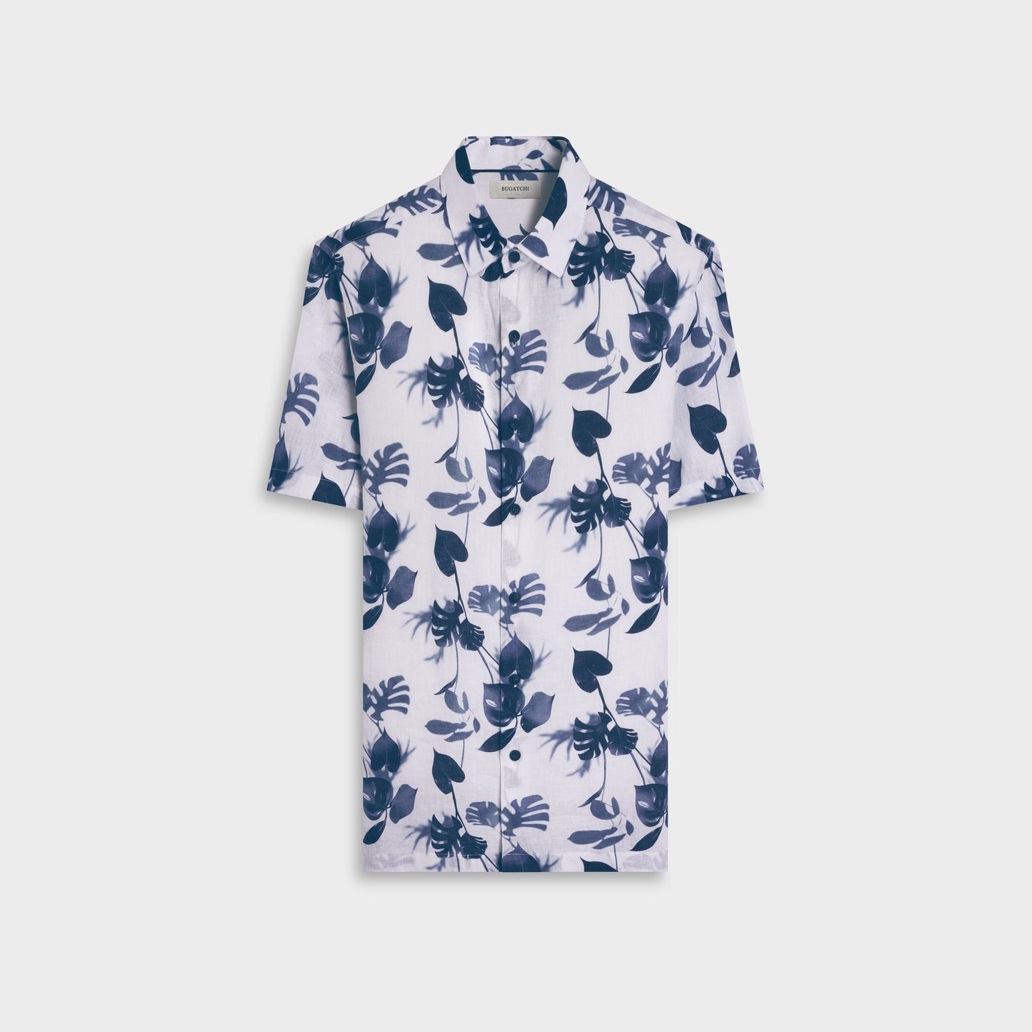 BUGATCHI Vero Leaf Print Short Sleeve Shirt