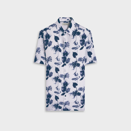 BUGATCHI Vero Leaf Print Short Sleeve Shirt