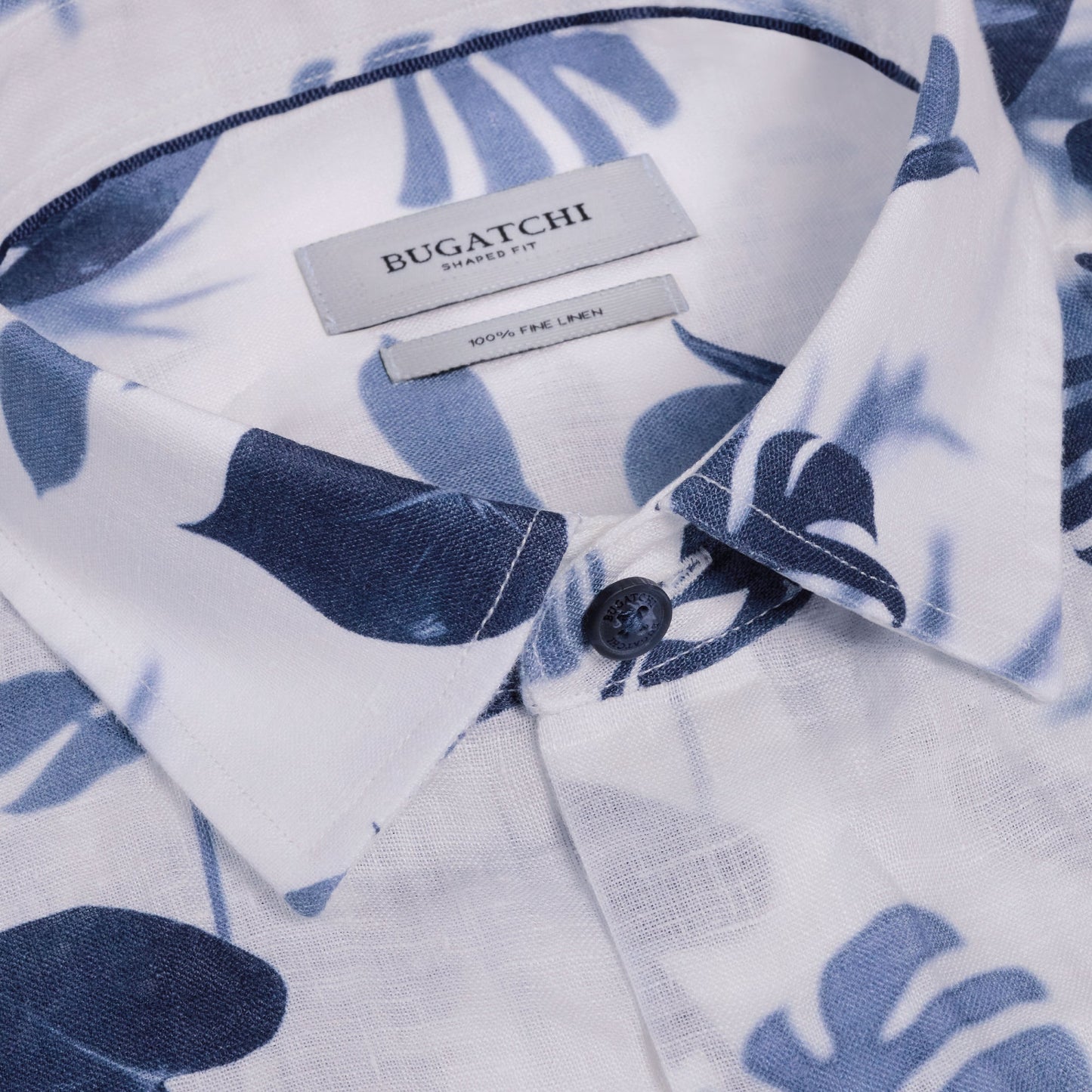 BUGATCHI Vero Leaf Print Short Sleeve Shirt