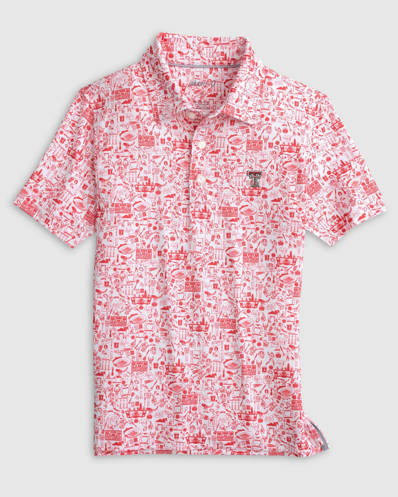 JOHNNIE-O Texas Tech Tailgater 2.0 Printed Jersey Performance Polo