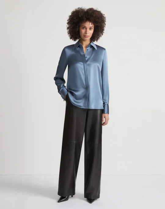 LAFAYETTE 148 Silk Charmeuse French Cuff Blouse