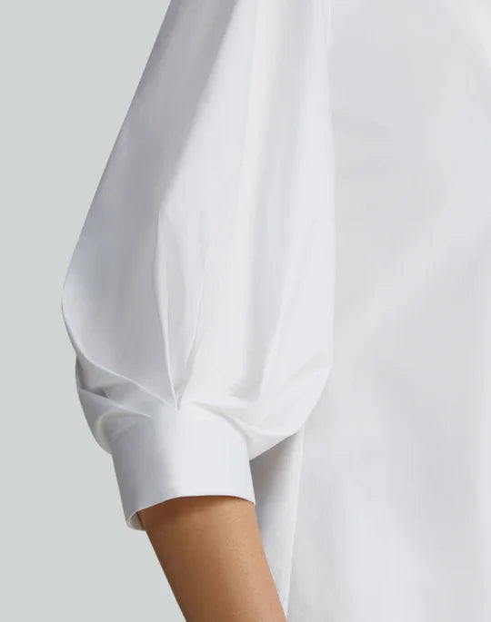 LAFAYETTE 148 Stretch Cotton Balloon Sleeve Shirt