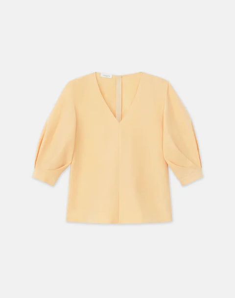 LAFAYETTE 148 Silk Linen Balloon Sleeve Blouse