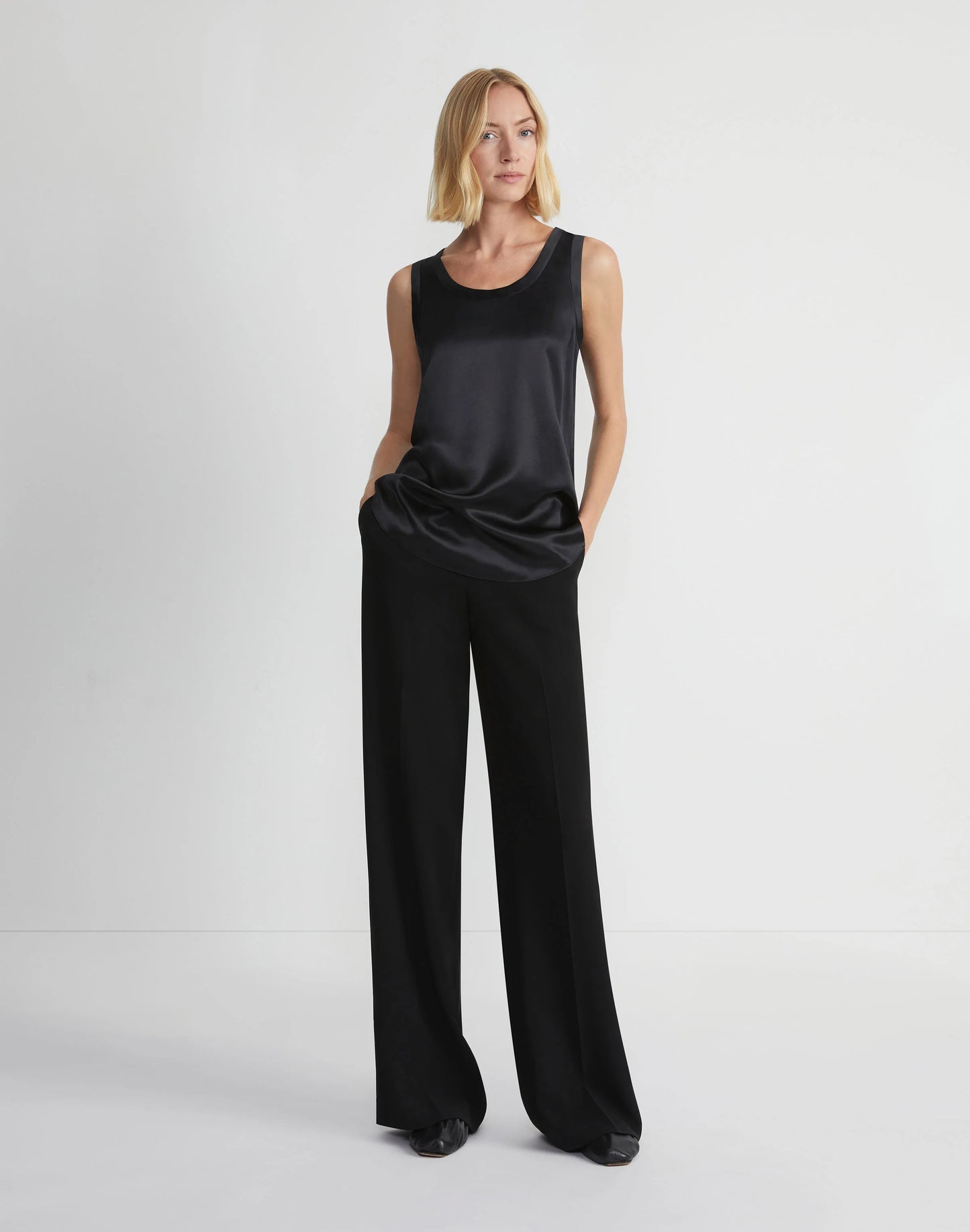 LAFAYETTE 148 Silk Charmeuse Reversible Perla Blouse