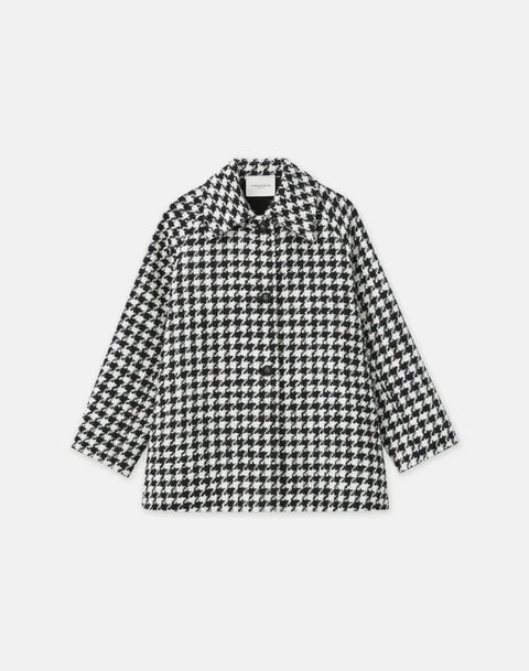 LAFAYETTE 148 Twisted Houndstooth Oversized Car Coat