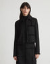 LAFAYETTE 148 Boucle Tweed Hand Fringed Patchwork Cropped Jacket