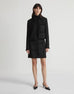 LAFAYETTE 148 Boucle Tweed Hand Fringed Patchwork Cropped Jacket