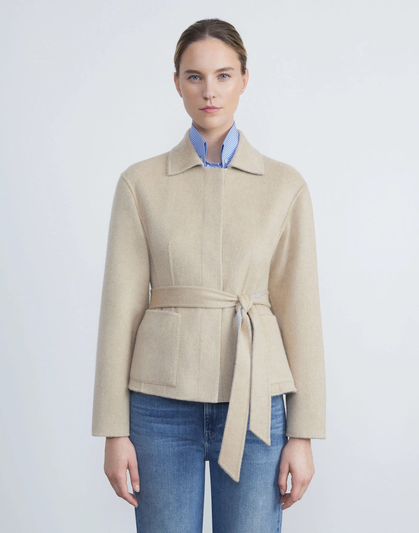 LAFAYETTE 148 Wool-Cashmere Double Face Reversible Jacket