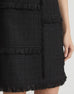 LAFAYETTE 148 Boucle Tweed Hand Fringed Patchwork Mini Skirt