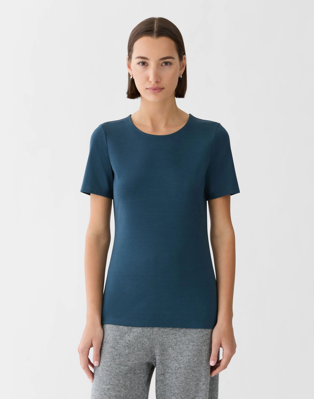 LAFAYETTE 148 Cotton Rib Crewneck