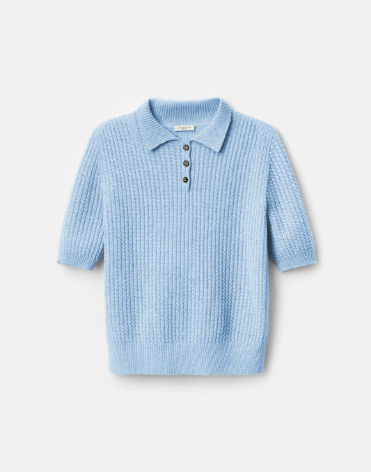 LAFAYETTE 148 Cashmere Cable Knit Polo