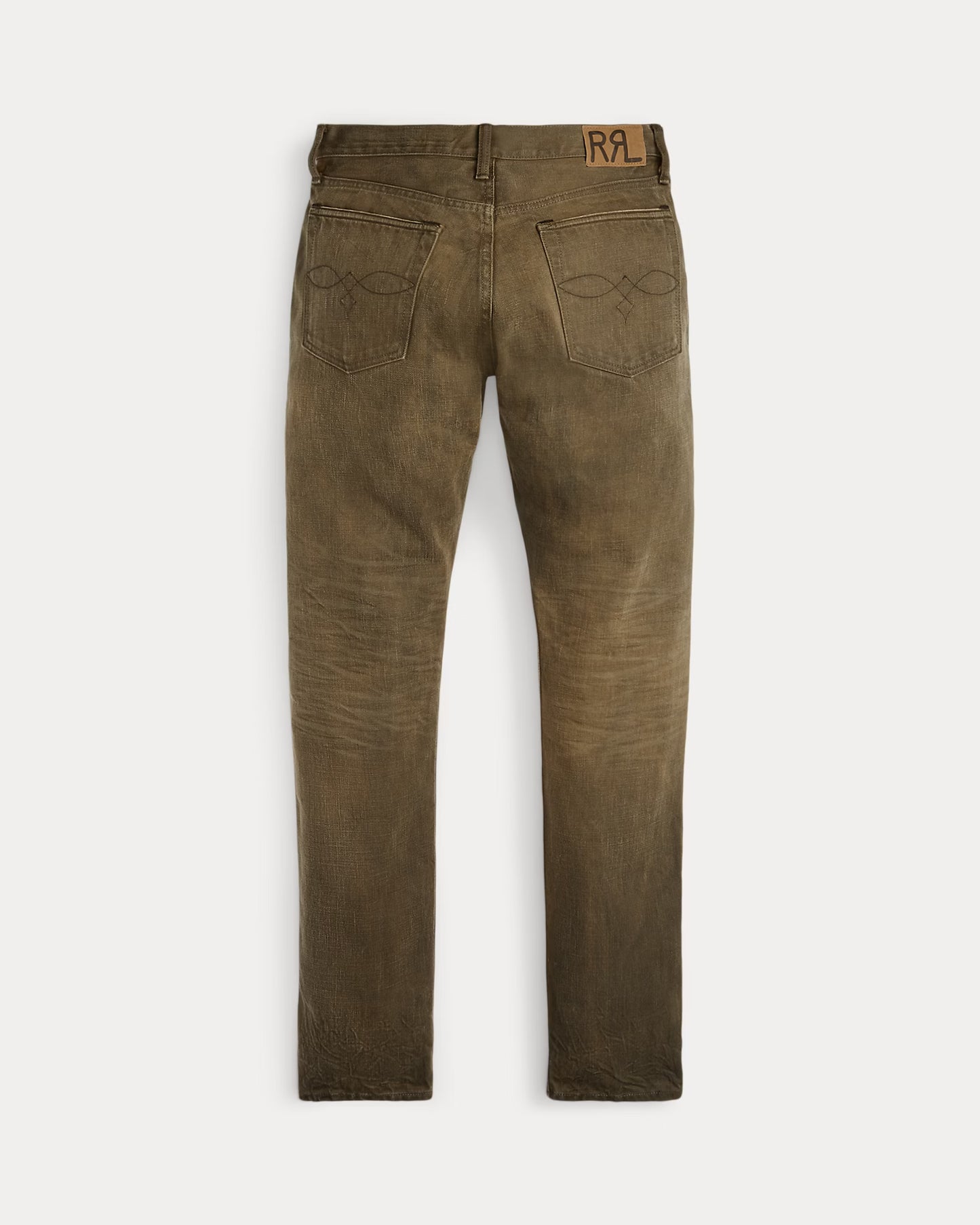 RRL Slim Fit Distressed Brown Jean
