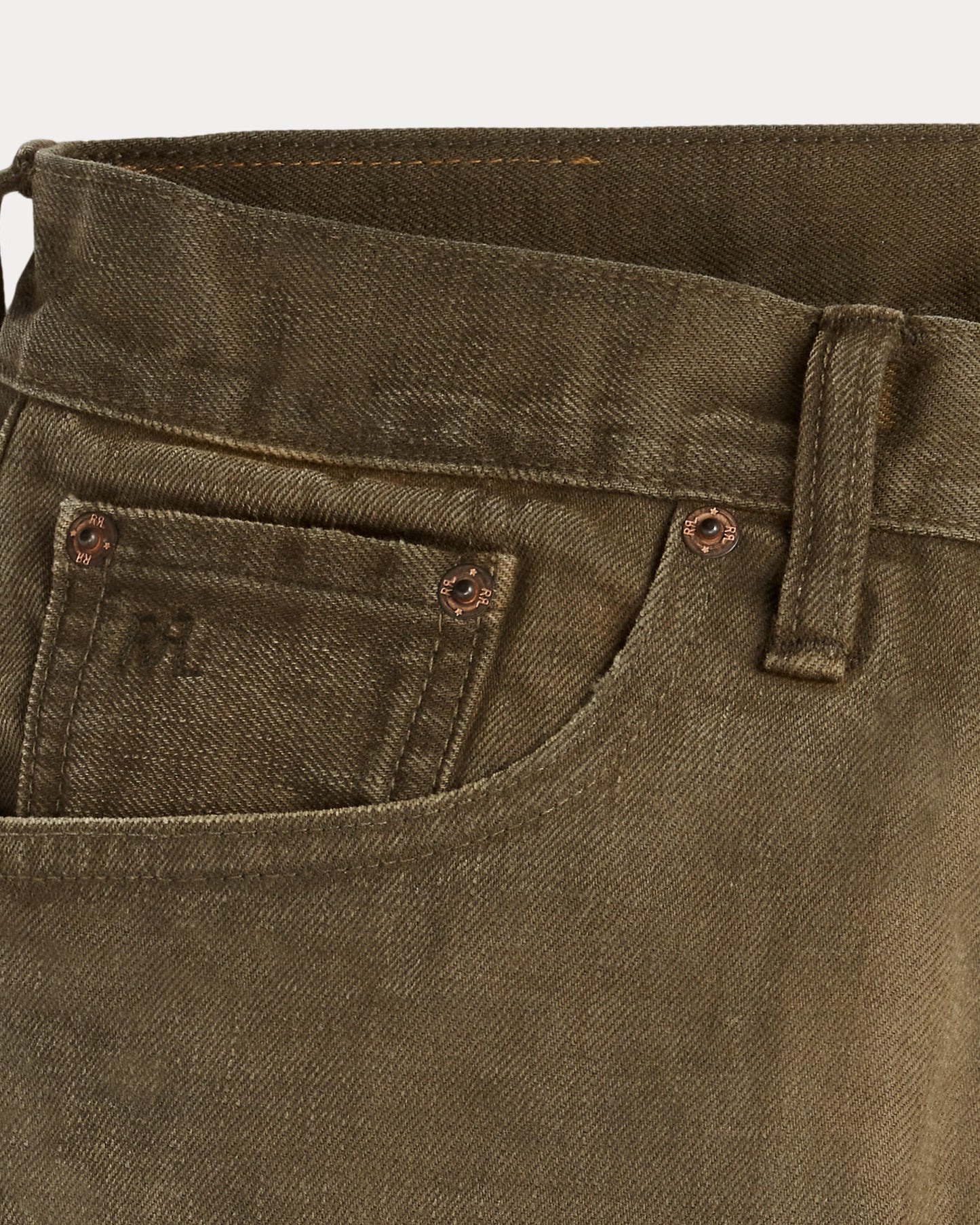 RRL Slim Fit Distressed Brown Jean