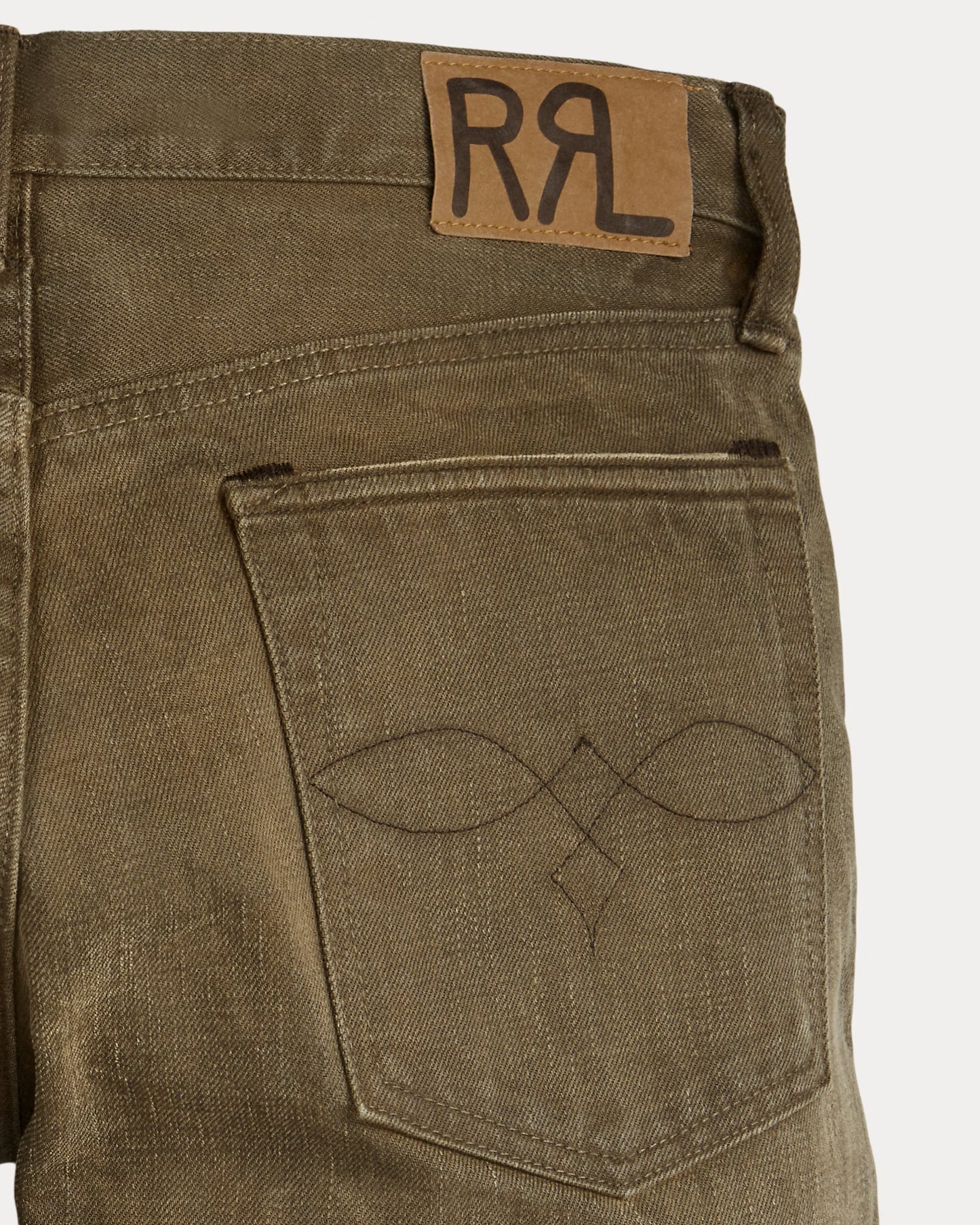 RRL Slim Fit Distressed Brown Jean
