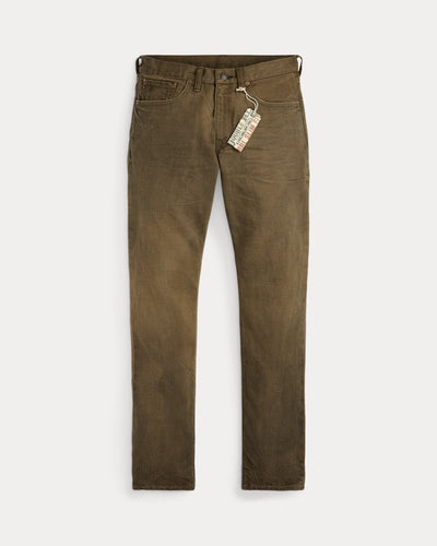 RRL Slim Fit Distressed Brown Jean
