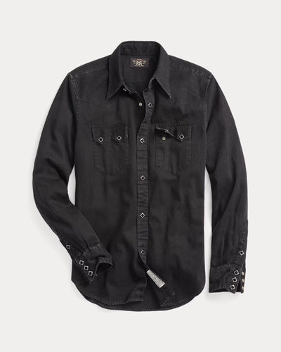 RRL Slim Fit Denim Western Shirt