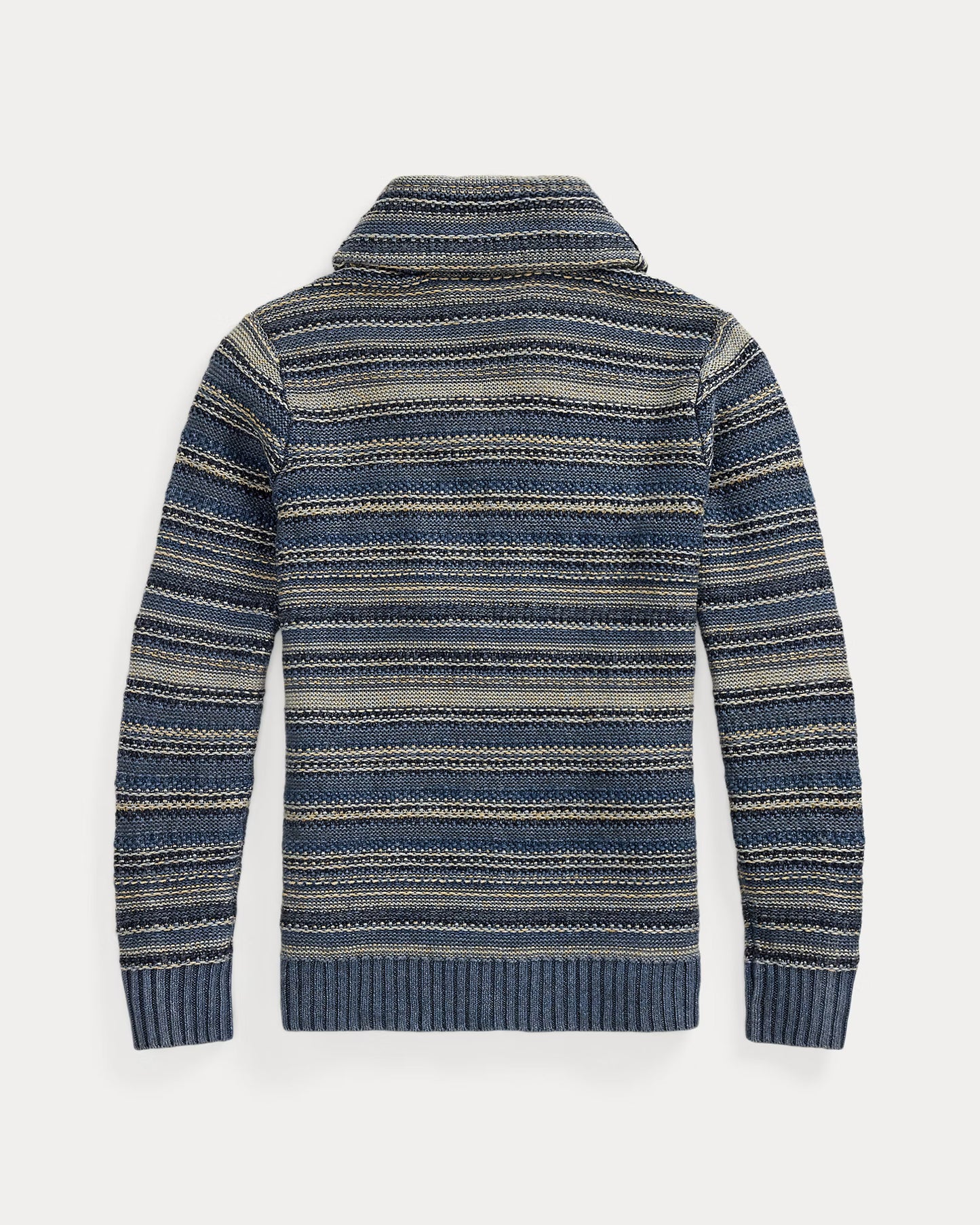 RRL Indigo Striped Linen Cotton Cardigan