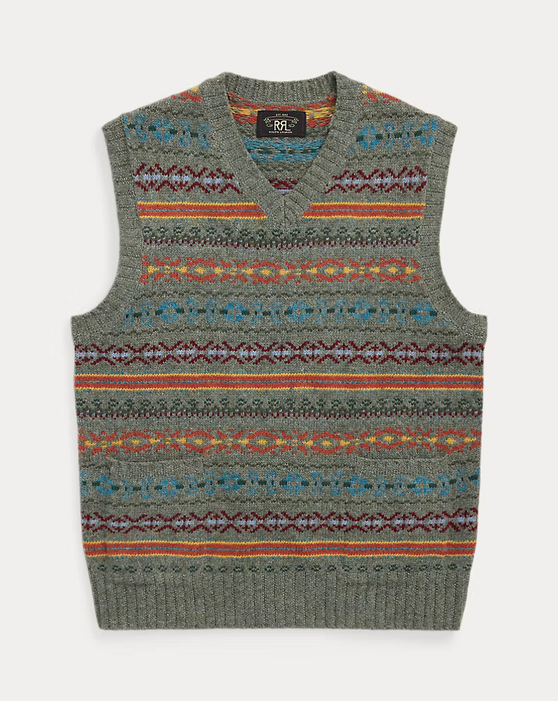 トップス RRL NATIVE FAIRISLE KNIT VEST RRL Fair Isle Wool-Blend Sweater Vest – Drest by Scott Malouf