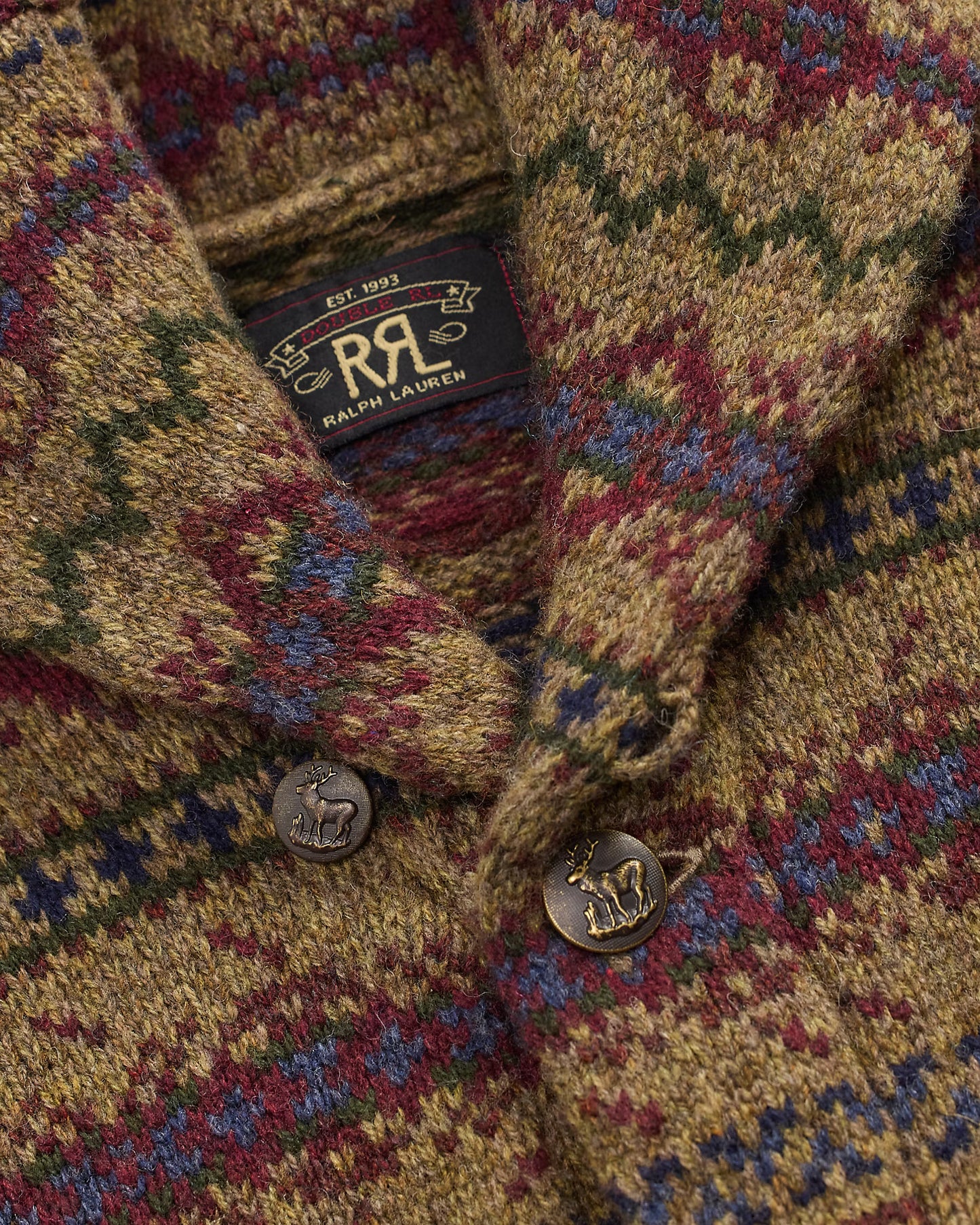 RRL Fair Isle Wool Cardigan