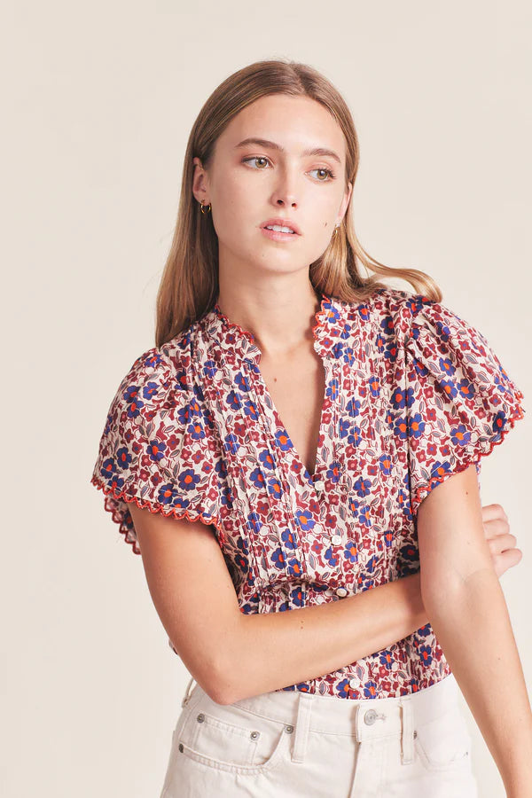 TROVATA Birds of Paradis Cate Blouse Perennial Floral