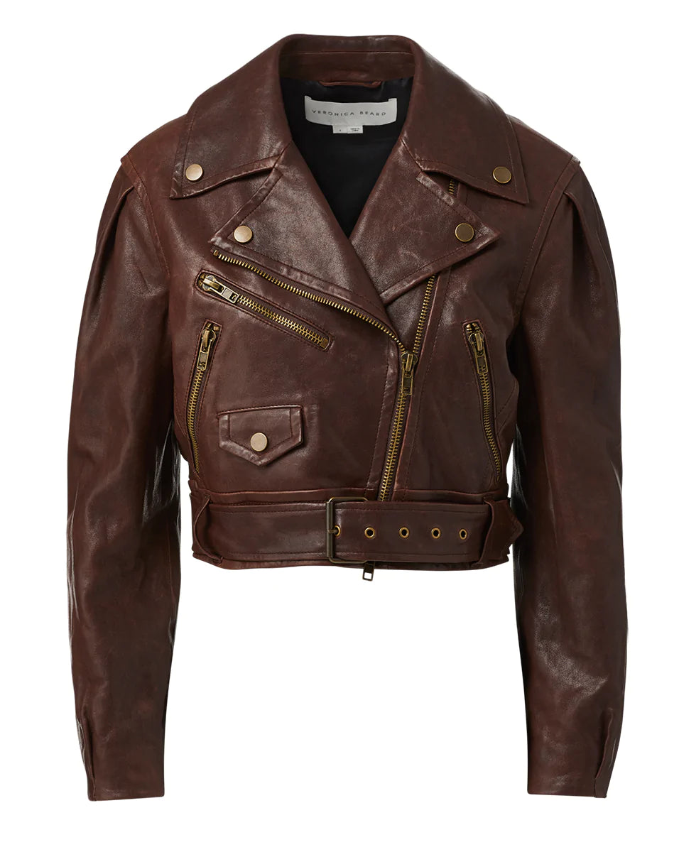 VERONICA BEARD Marea Leather Moto Jacket