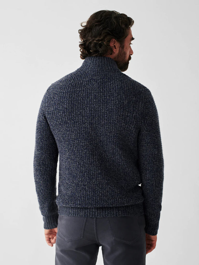 FAHERTY Cashmere Wool Quarter Button Sweater
