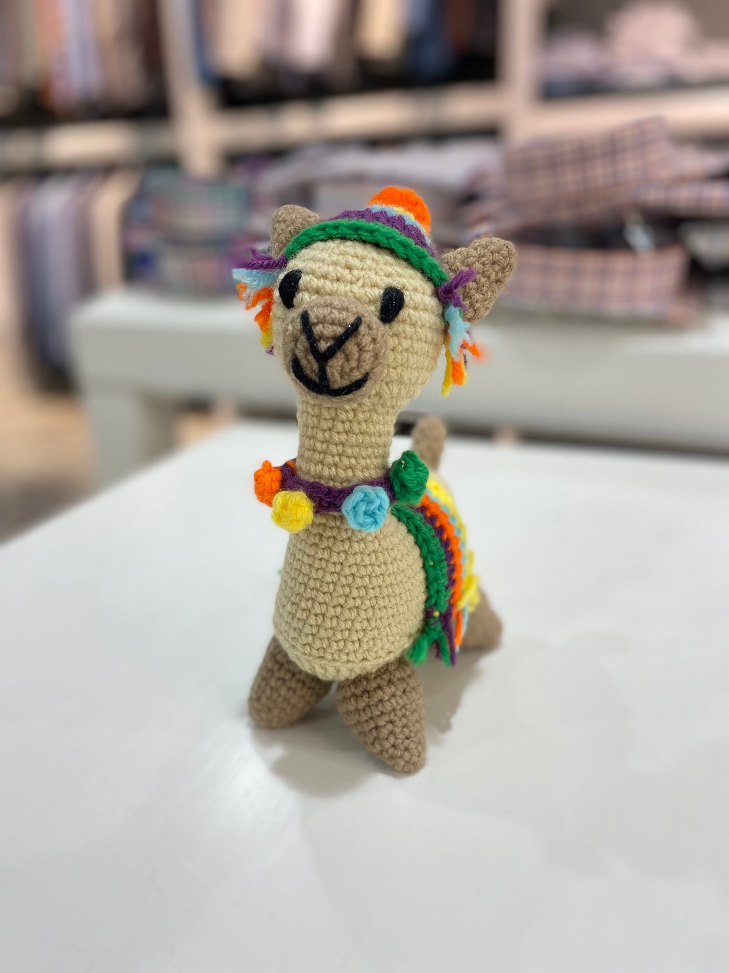 BETTY Camel Hand Knit Llama