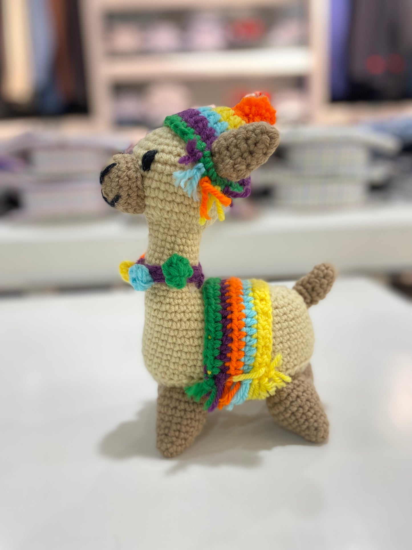 BETTY Camel Hand Knit Llama