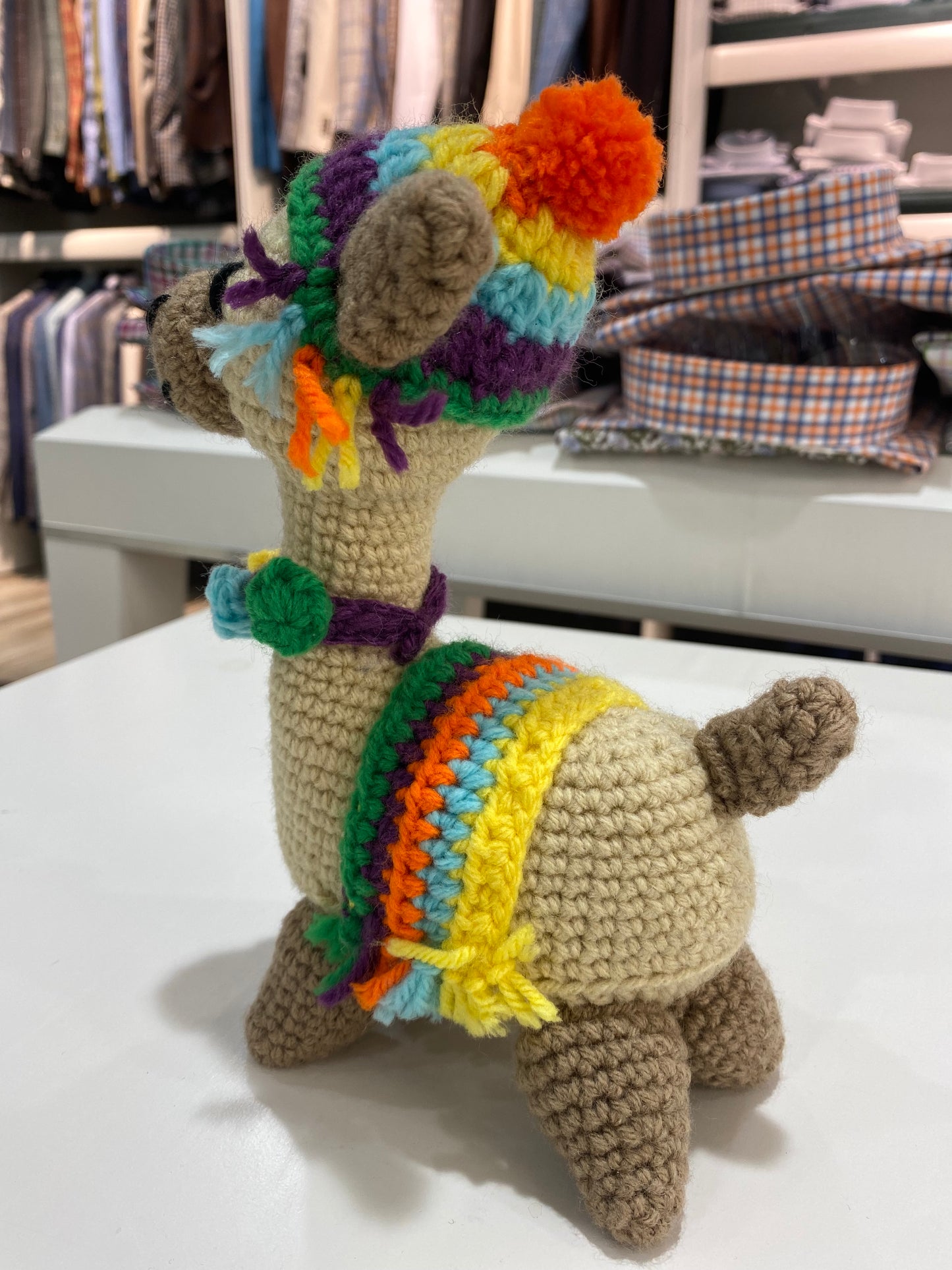 BETTY Camel Hand Knit Llama