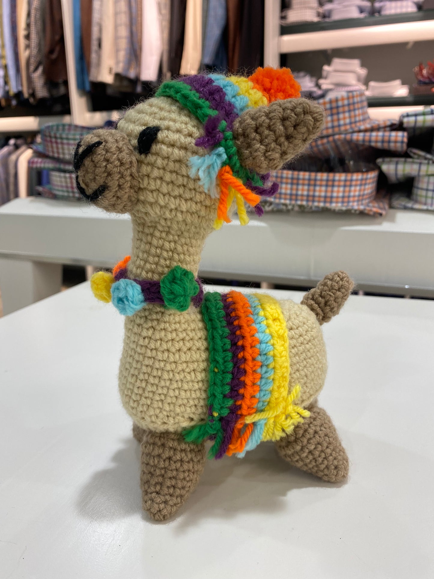 BETTY Camel Hand Knit Llama