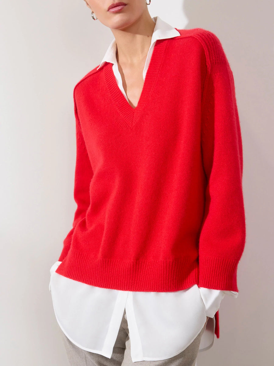 BROCHU WALKER Looker Layered V-Neck Sweater