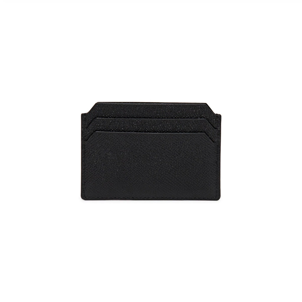 SANTONI Black Saffiano Leather Credit Card Holder