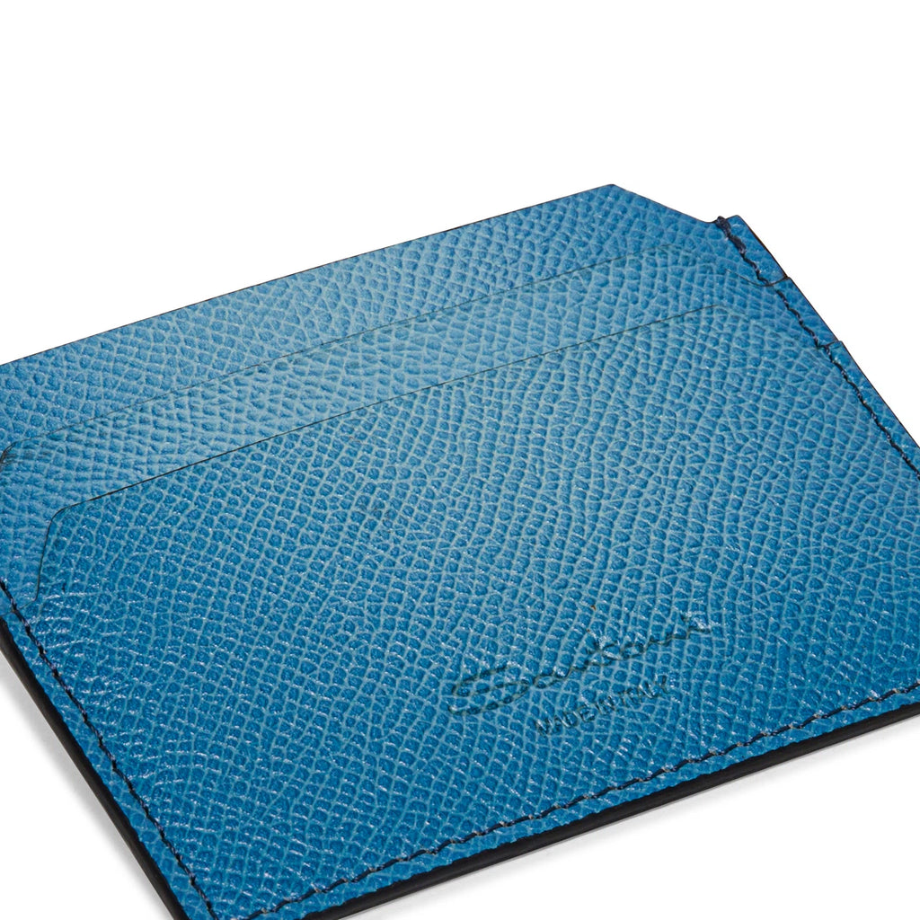 SANTONI Light Blue Saffiano Leather Credit Card Holder – Drest by