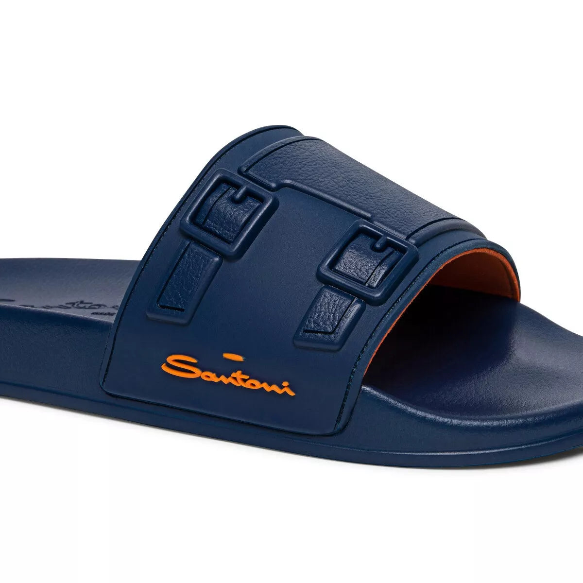 SANTONI Men's Blue Rubber Sandal