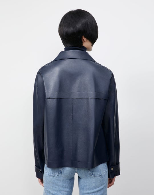 LAFAYETTE 148 Crawford Jacket in Tissue Weight Lambskin Leather