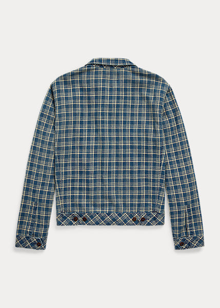 RRL Indigo Checked Linen-Cotton Jacket
