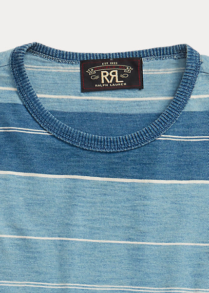 RRL Indigo Striped Jersey T-Shirt