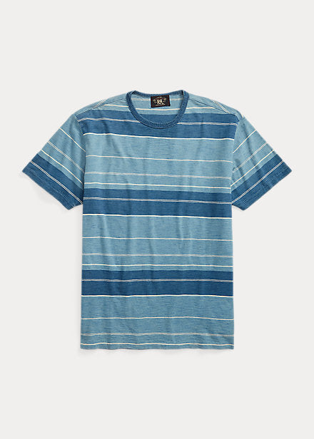 RRL Indigo Striped Jersey T-Shirt